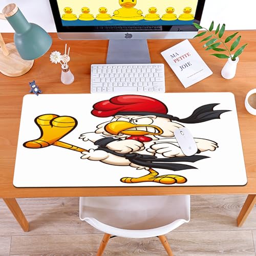 Eccellente Pad del mouse da gioco 80x40 cm Pollo arrabbiato dei cartoni animati. Illustrazione clip art vettoriale con semplici gra tavolo non distanza MAT COMPUTER Supporto per ufficio