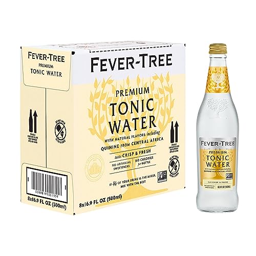 Fever-Tree Premium Indian Tonic Water, No Artificial Sweeteners, Flavourings or Preservatives, 16.9 Fl Oz (Pack of 8)