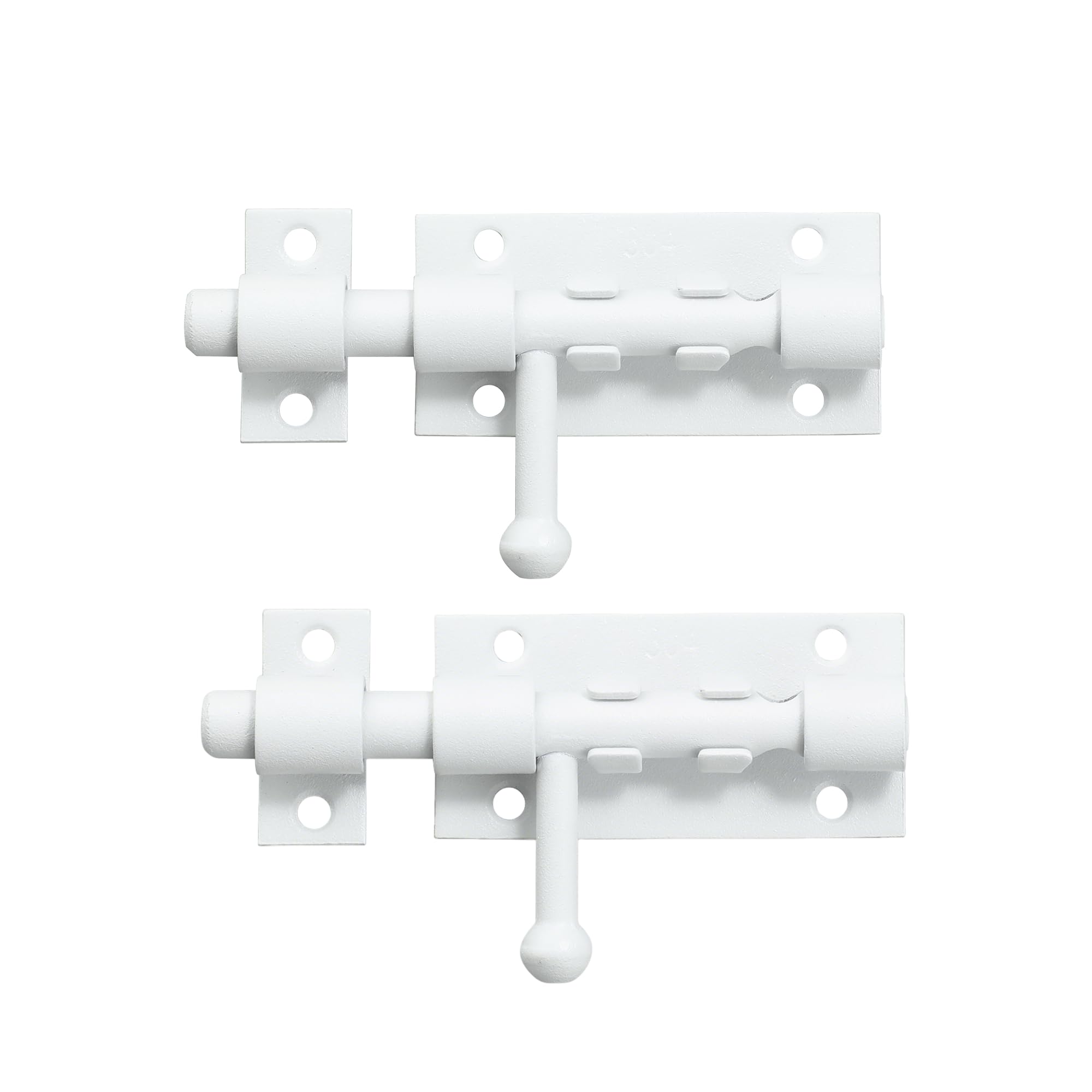 Alise 2 PCS 4 Inch Sliding Door Lock, White Security Gate Latch for Shed Door
