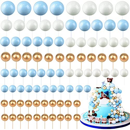 Tondiamo 108 Pcs Ball Cake Toppers, 5 Sizes for Cake Decorating, 4, A