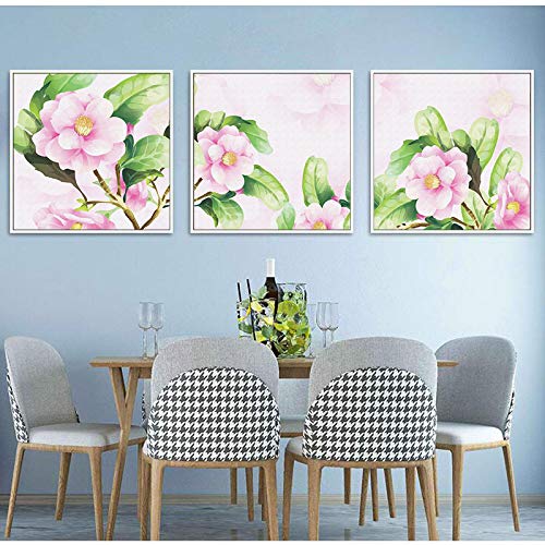 Peinture mur art impression affiche décor photos de fleurs roses KEBIA pour grand mur - 4