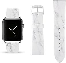 White Marble Replacement Band Compatible for iWatch 42mm/44mm Pastel Bay Wrist Band PU Leather Strap Compatible for Apple Watch Smartwatch Series 4 3 2 1 Version - coolthings.us