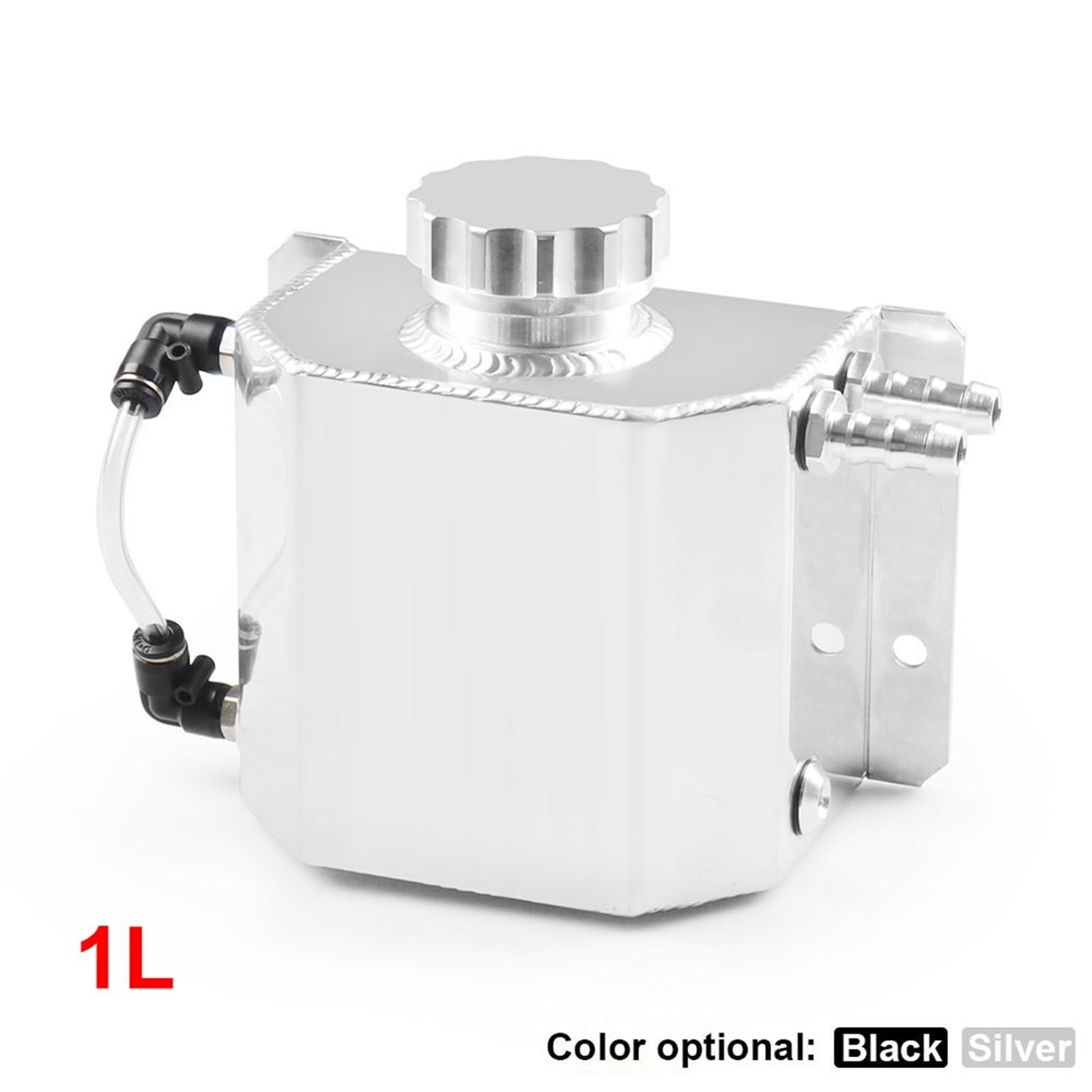 Zestawy do odzysku chłodziwa do samochodów Uniwersalny 1L aluminiowy zbiornik na olej silnikowy ze stopu aluminium BX101320(Black)