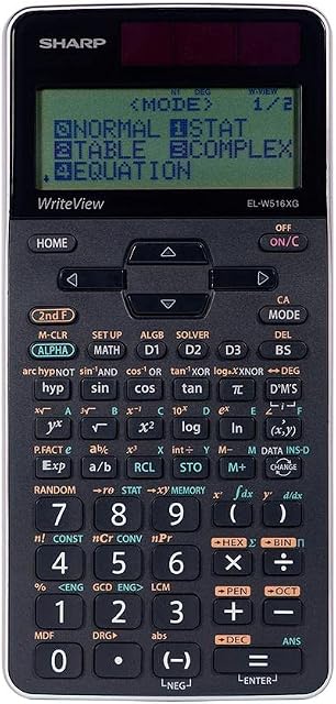 Sharp ELW516XGBSL Écrire la vue 422 Fonction 16 Chiffre 4 Calculatrice scientifique de ligne, noir