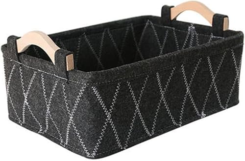 Alipis Cesta de almacenamiento de fieltro, cesta de almacenamiento de tela, cesta de almacenamiento con asas, decoración de escritorio, cocina,