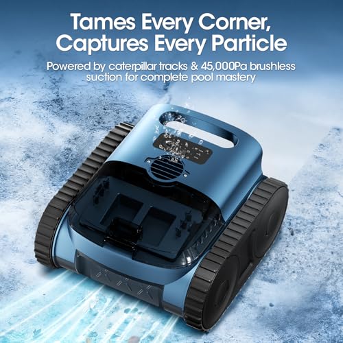 Image of Cordless Robotic Pool Vacuum with Smarter Navigation & Track Drive, Dual 180W Brushless Motors, Wall & Waterline Climbing, 150-Min Runtime, for Inground & Above-Ground Pools up to 2,150 Sq. Ft.
