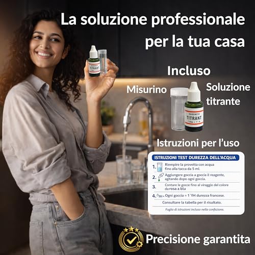 Titrant Test Durezza Acqua I Kit Analisi Acqua Potabile I Misuratore Calcare Per Addolcitore, Casa, Pozzo E Acquario I Tester Professionale In Gradi Francesi I Set Misurazione Filtro Acqua I Drytogo - 5
