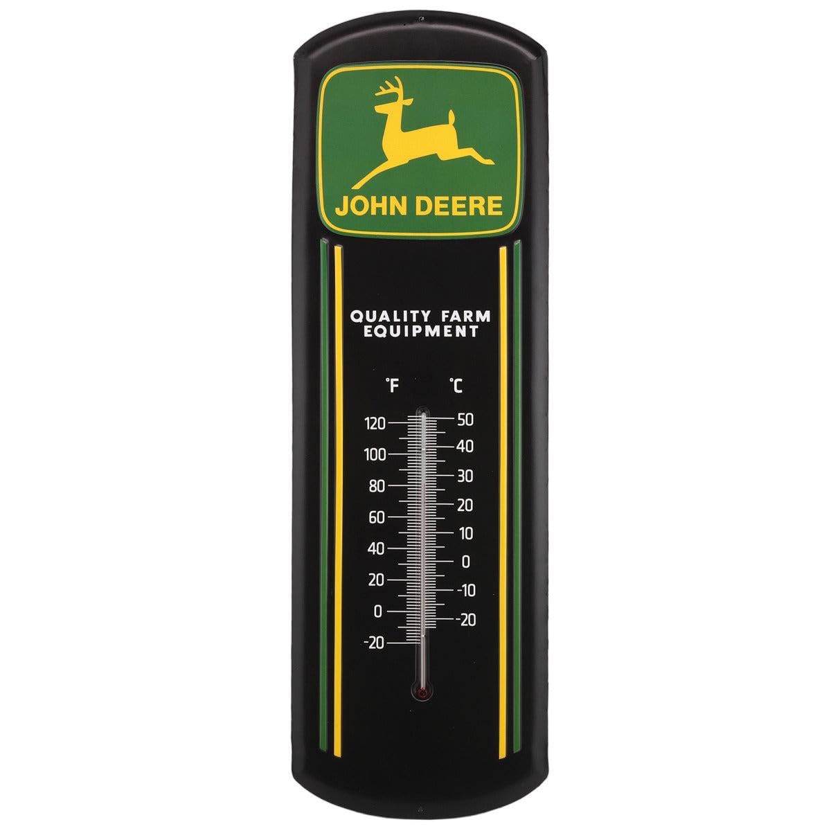 Open Road Brands John Deere Weather Resistant Farm Thermometer Metal Sign - LP71673