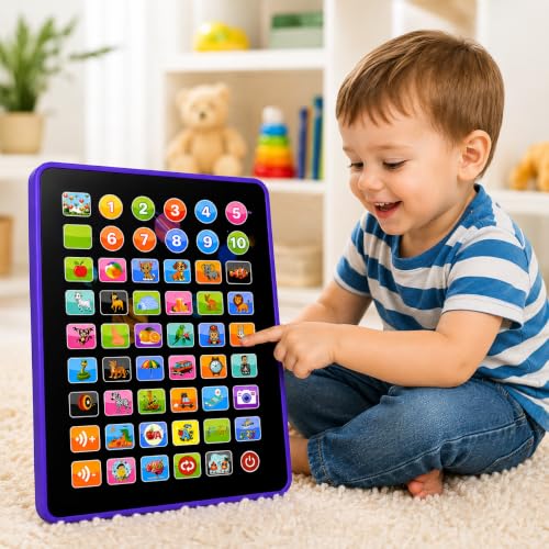 Image of Kids Educational Learning Tablet | Electronic Talking ABC Tablet with Numbers, Phonics, Music & Quiz | Preschool Learning Toy for Boys & Girls Age 3+ Years