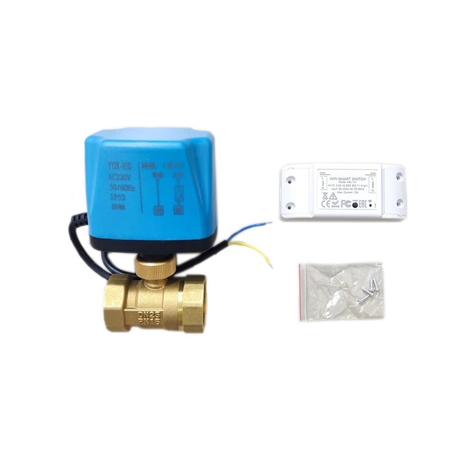 Valvola Elettrica Con Interruttore Intelligente Fit For Acqua A Sfera Motorizzata Smart Life AC220V(1/2")