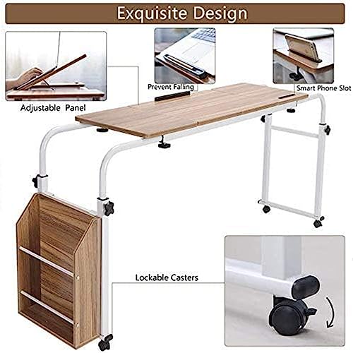 Table de lit sur roulettes pour lit King et Queen ajustable