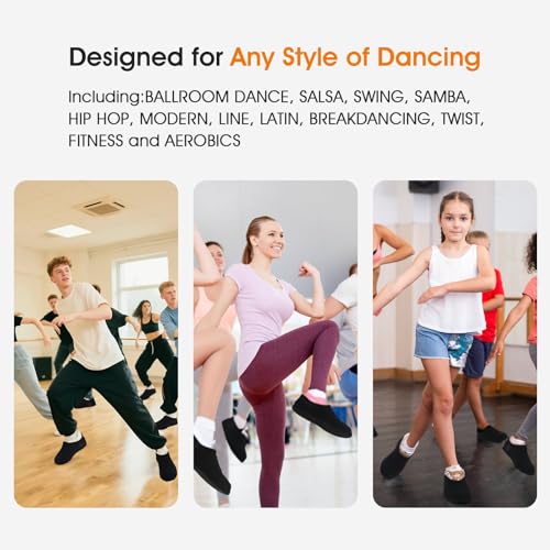 Image of 2 Pairs Dance Shoe Socks Over Sneaker for Smooth Floors,Socks Over Shoes, Overshoes for Sneakers, Protect Knees Shoe Sliders Ballet Dancer Turning Black