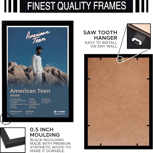 Image of BLINKART Khalid- American Teen opular Wall Photo Frames | Wall Art for Bedroom, Living Room, Studio or Office | Album Cover Print with Spotify Song Link QR Code | Gift for Fans - 8x12 In