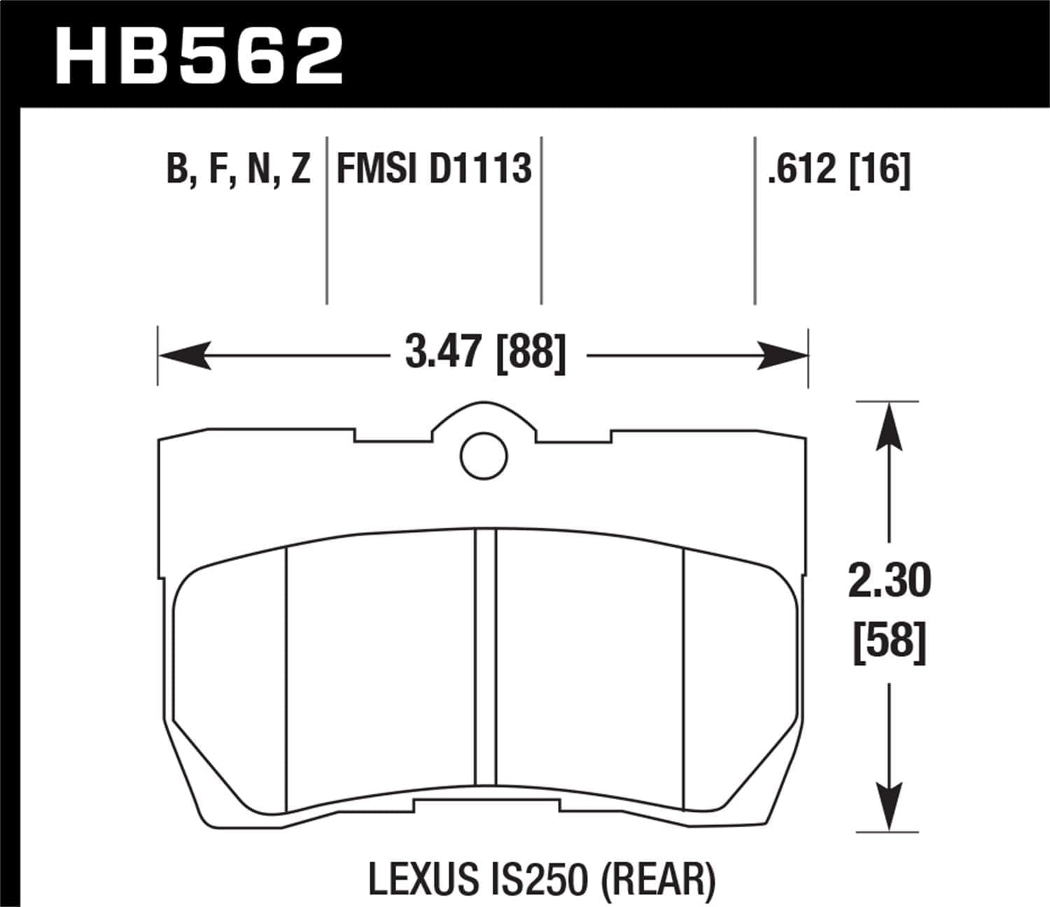 Hawk Performance HB562Z.612 Performance Ceramic Street Brake Pads
