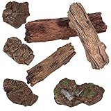 TOGEVAL 人工木の切り株 フェイクストーンモデル ミ デンオーナメント 置物 ミニチュア装飾 ガーデニング小道具 石の木切り株デコレーション