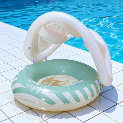 Asiento de natación para niños con techo inflable protector de piscina 4
