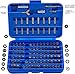 NEIKO 10048A Security Bit Set 100-Piece Set Cr-V Steel 1/4-inch Adapters Phillips Slotted Hex Torx Star Tamperproof Pozi Square Spanner Torque Tri-Wing Clutch Spline Wing Nut, Security Torx Bit Set