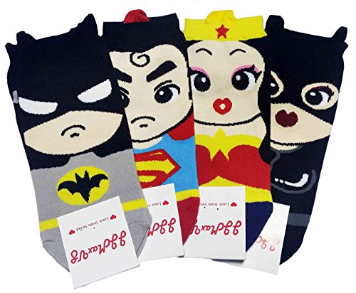 Jjmax Women's Superheroes And Villains Cute Cartoon Hero Socks Set, Short Ankle Heroes, One Size #TOP1