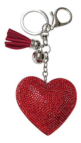 Preisvergleich Produktbild Schlüsselanhänger, Schmuck Tasche Herz rot Strass kristall.