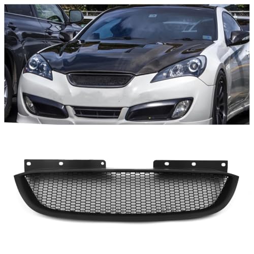 Front Bumper Grill Grille Cover For Hyundai Genesis Coupe 2008-2012 Matte Black Glossy Black Carbon Fiber Look