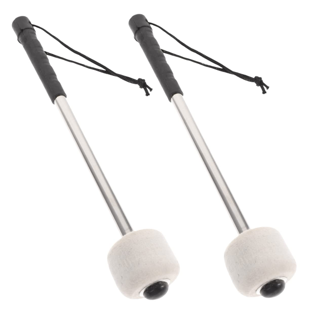 Abaodam 2pcs Drumstick Drum Supplies Felt Head Mallets Drum Instrument Sticks Drum Parts Bass Drum Mallet Performance Drum Stick Hammer Musical Instrument Stainless Steel