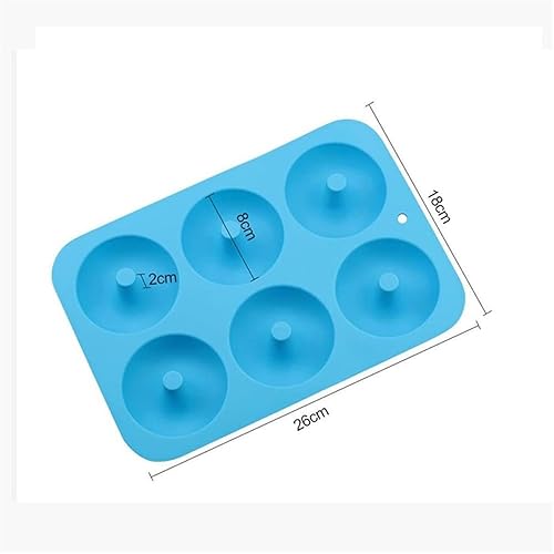 Miniatura 2 de Molde de silicona para panadería de 6 cuadrículas, molde de dona antiadherente, molde de dona para el hogar, hecho a mano, postre hecho a mano,