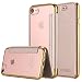 iPhone 7 Case, LONTECT Ultra Slim PU Leather Folio Flip Case with Card Slot & Clear Soft TPU Back Cover for Apple iPhone 7 - Gold