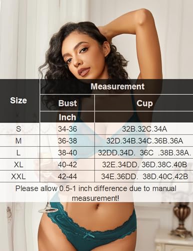 Image of Avidlove Lace Bras for Women Sheer Balconette Underwire Unlined Everyday Bras Lingerie