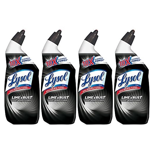 Lysol Toilet Bowl Cleaner with Lime and Rust Remover, 24 Fl Oz (Pack of 4)