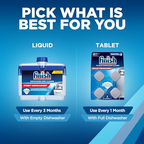 Image of Finish Dishwasher Cleaner Tablets, Deep Cleans Hidden Grease & Grime, Fights Odors, No Extra Wash Cycle, Helps Maintain Dishwasher, 4 Month Supply, 4 Count