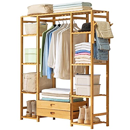 FGHUF Kleiderstange Aus Bambus, Kleiderständer Garderobe Bambus...
