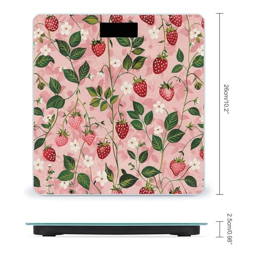 Báscula Digital de Baño con Estampado de Fresa Durazno miniatura 2