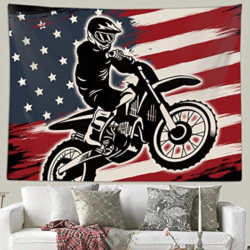 Sanzugh Motocross American Flag Tapestry, Cool...