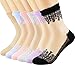 TLY Womens 6 Pairs Ultrathin Transparent Lace Elastic Short Socks