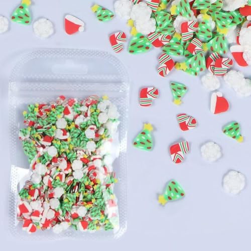 Image of 4 Bags Christmas Nail Charms 5D Mini Santa Claus Snowman Snowflake Gingerbread Man Candy Cane Xmas Sock Christmas Tree Charms for Nails Design Nail Slices DIY Nail Art Decoration