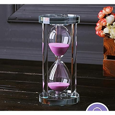 MINGZE 15-Minute Hourglass Timer in Pink Cover