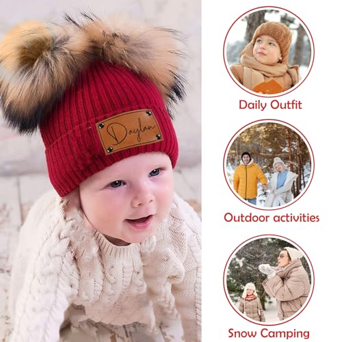 Custom Baby Beanies for Boys Girls, Personalized Winter Hats Knitted Caps for Toddlers Kids Men Women2