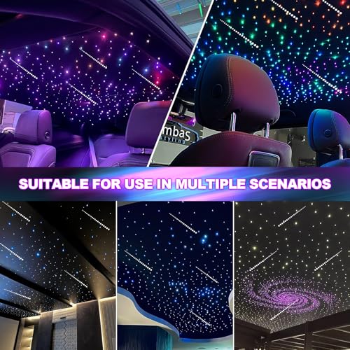 Image of Dual Color Starlight Headliner Kit 1000pcs Meteor&Twinkle Fiber Optic Light | 13.1ft 240pcs Shooting Star Lights for Car /Home, Music Sync Star Ceiling Light with APP /Remote for SUV /Truck Decoration