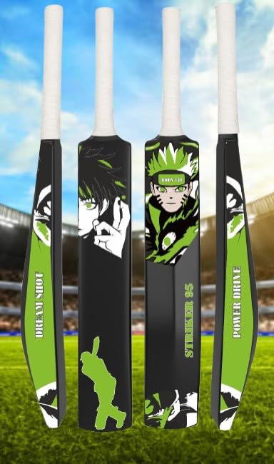 Image of Bodyfit Heavy Duty Plastic Premium Cricket Bat for Men, Women & Children | Lightweight| Full Size| | Hard Plastic Bat Red | 1 Piece, 1 Soft /Wind Ball. (Striker-Green)