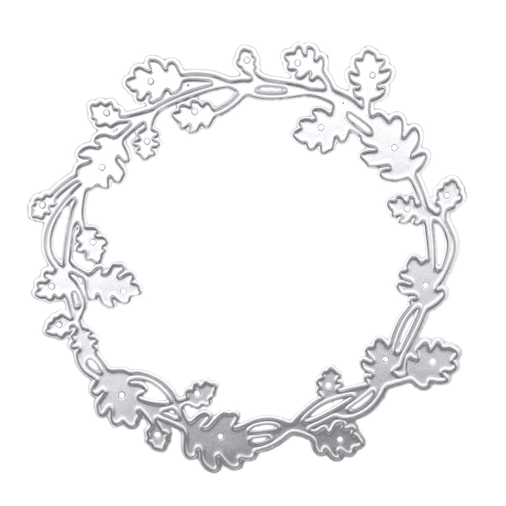 fexxkg Round Wreath Metal Cutting Die Die Embossing Stencil for Art Crafts Scrapbooking Photo Album Decor