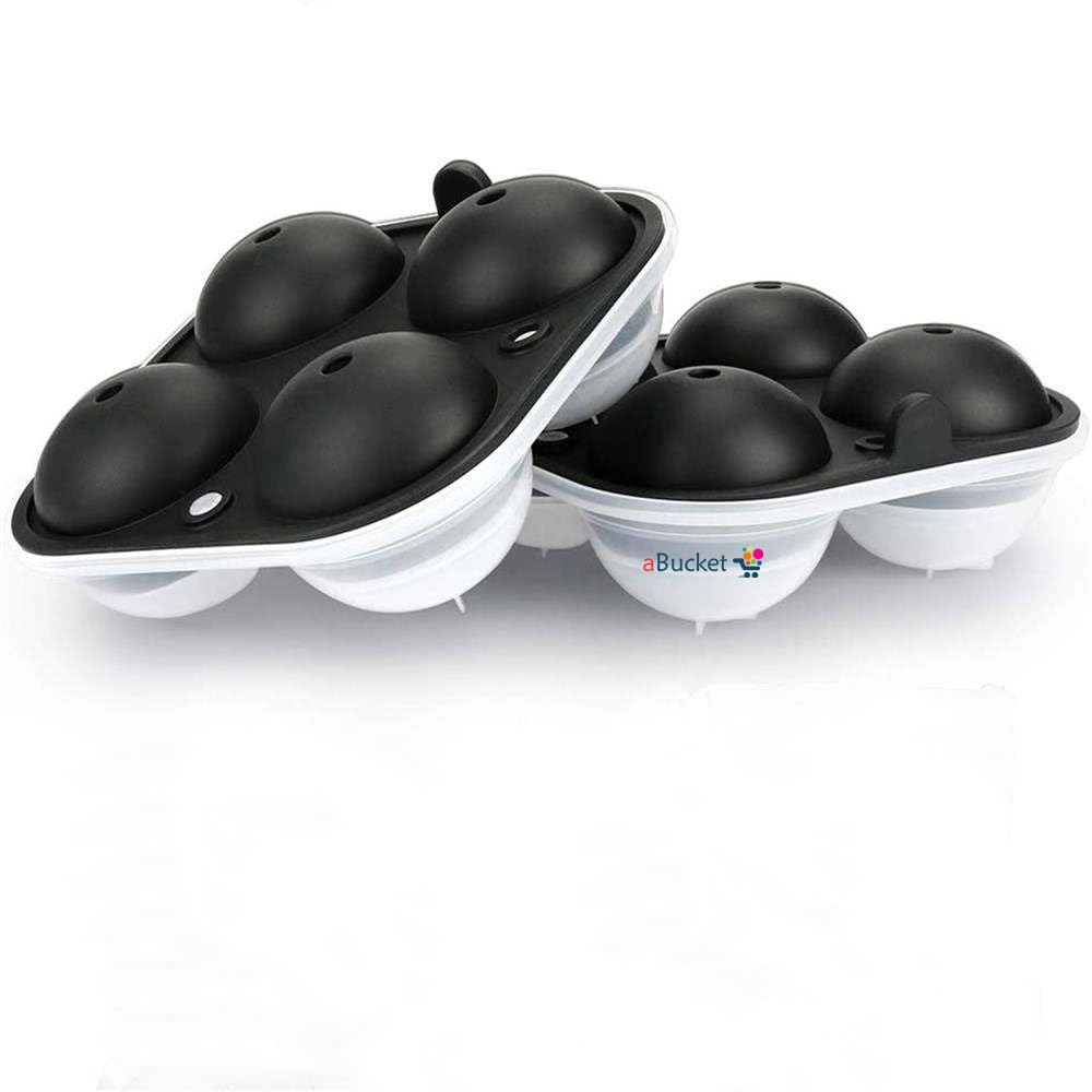 2Sets, Ice Ball Maker, Reusable 2.5 Inch Ice Cube Trays, BPA Free Round Silicone Molds, Easy Release Round Ice Sphere Tray with Lids & Funnel for Cocktails, Fruit Juice, Iced Coffee