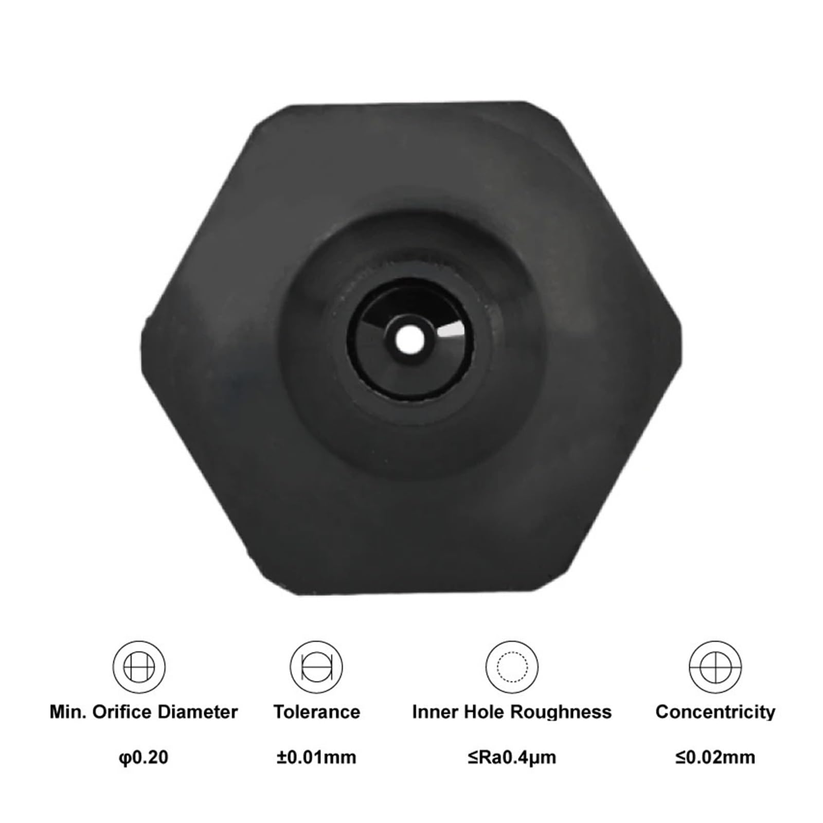 Boquilla de carburo de tungsteno V6, compatible con impresora 3D Prusa | Boquilla de rosca M6, material de carburo de tungsteno, estructura V6, impresión de alta velocidad(0.6mm)