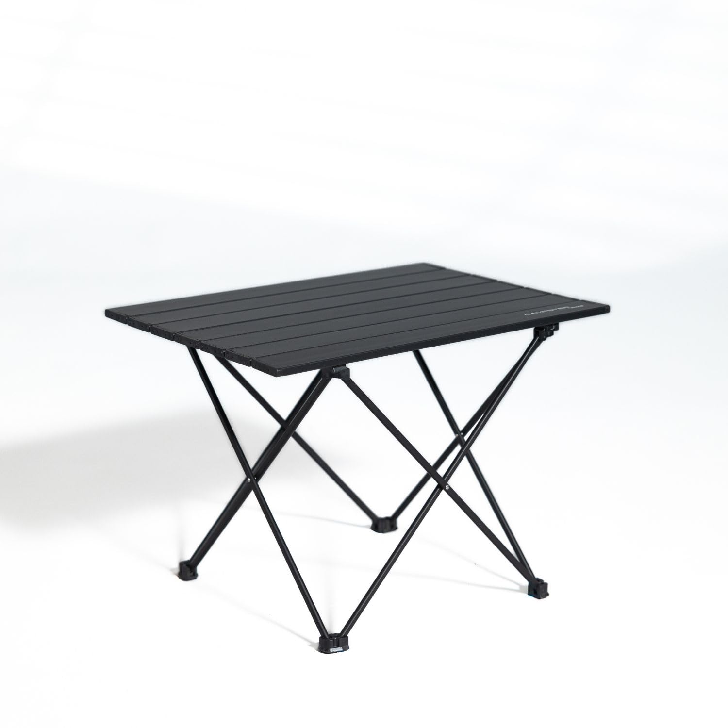 Campster Folding Camping Table - Lightweight and Sturdy Foldable Table for Outdoor Adventures, BBQ, and Picnics - Portable Reinforced Hinged Design with Anti-Slip Leg Caps - Black