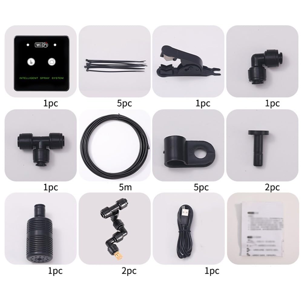 Système de brumisation automatique pour terrarium, minuterie et télécommande pour plantes reptiles, kit de buse de brouillard fin avec filtre