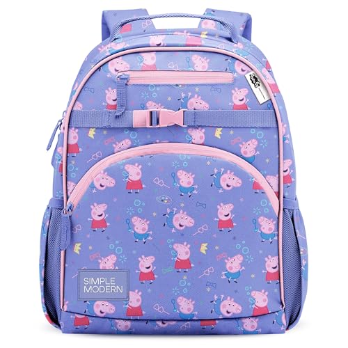 Simple Modern Medium Peppa Pig Toddler Backpack for School Girls and Boys | Kindergarten Elementary Kids Backpack | Fletcher Collection | Kids - 15' tall | Bubbles