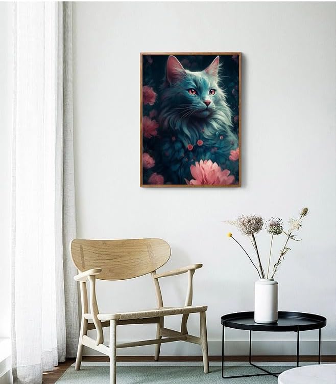 Miniatura 7 de QUITEDEW Kits de pintura de diamantes para gatos, kits de animales de arte de diamantes para adultos principiantes, kits de pintura de diamantes 5D