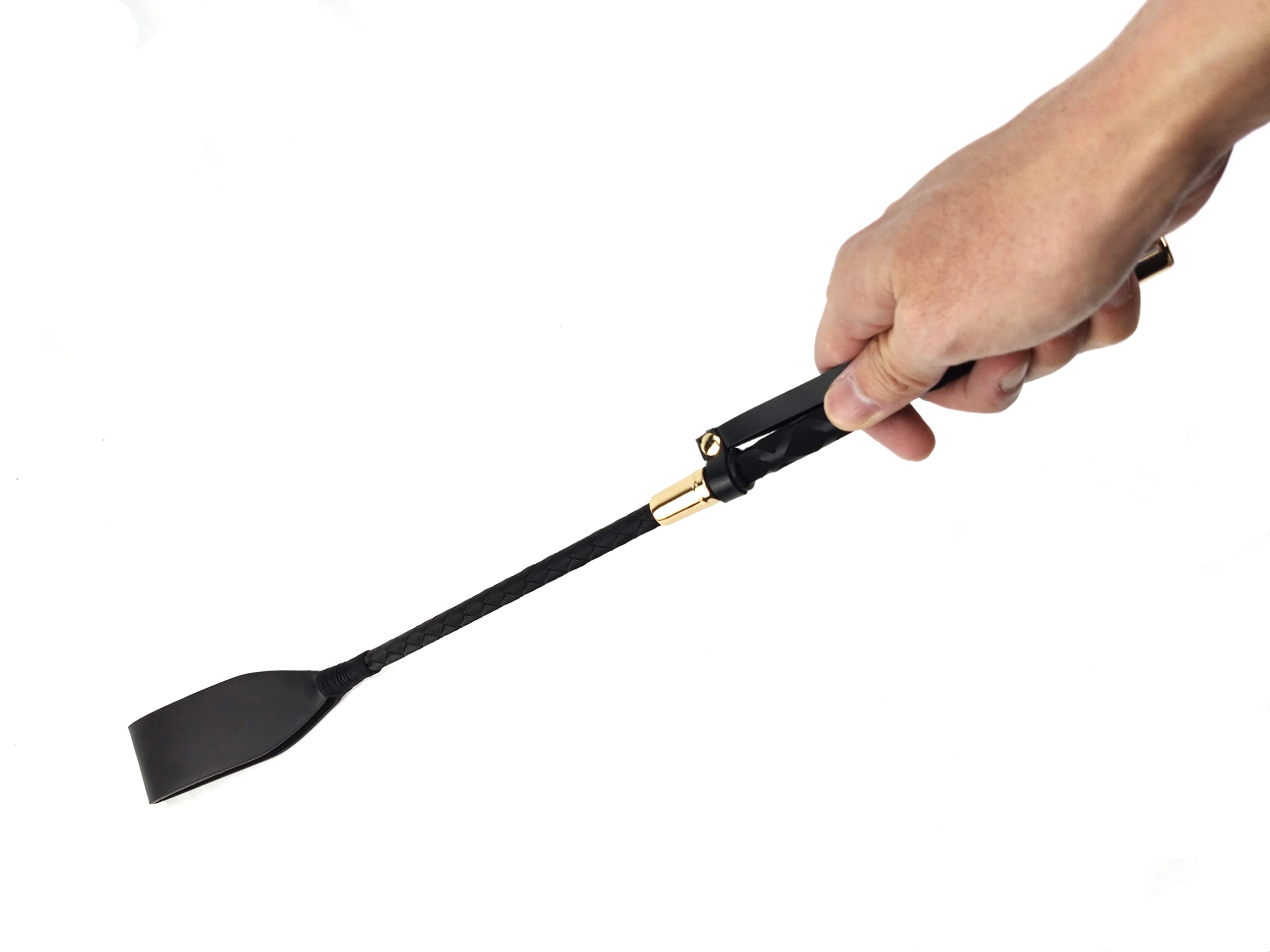 Azatemgo Frustino da equitazione in poliuretano, con manico e corda per appenderlo, 45 cm
