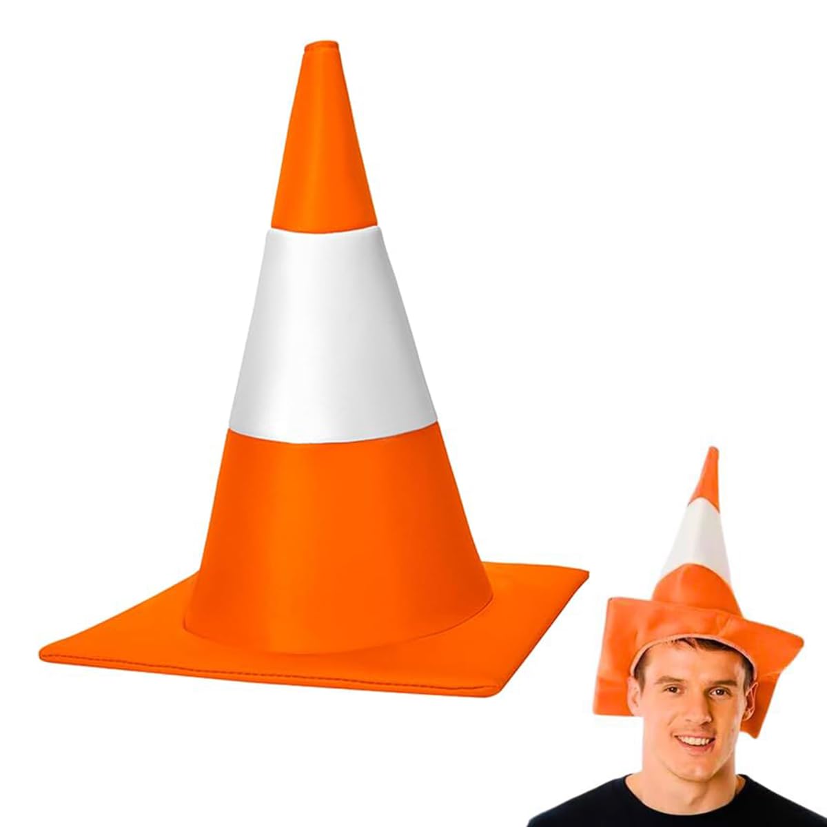 ZHER-LU Traffic Cone Costume Hat Orange Traffic Cone Hat Unisex Halloween Costume Accessory