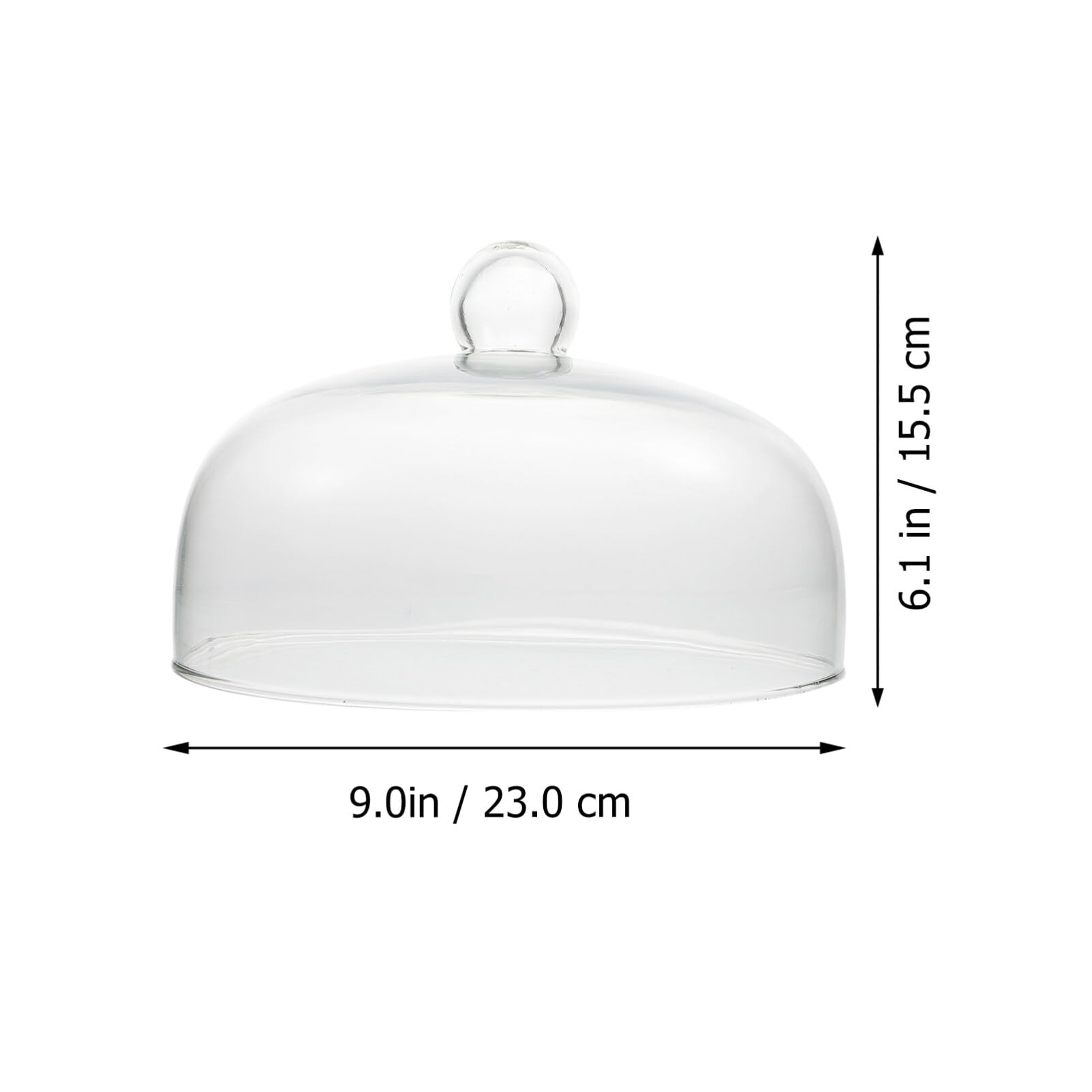 Cúpula De Cristal para Tartas 23 Cm Tapas Redondas Transparentes para Cúpula Tapa para Tarta Soporte De Exhibición para Tartas Bandeja para Servir Cubierta con Perilla Mango para