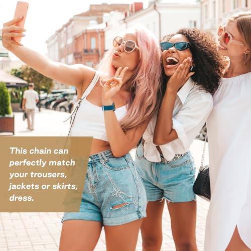 Vintage Pants Chain Chain Belts for Women, Star Jean Chain Belt Layered Pocket Chain Waist Chain Body Accessories for Women Men, Rock Wallet Chain4